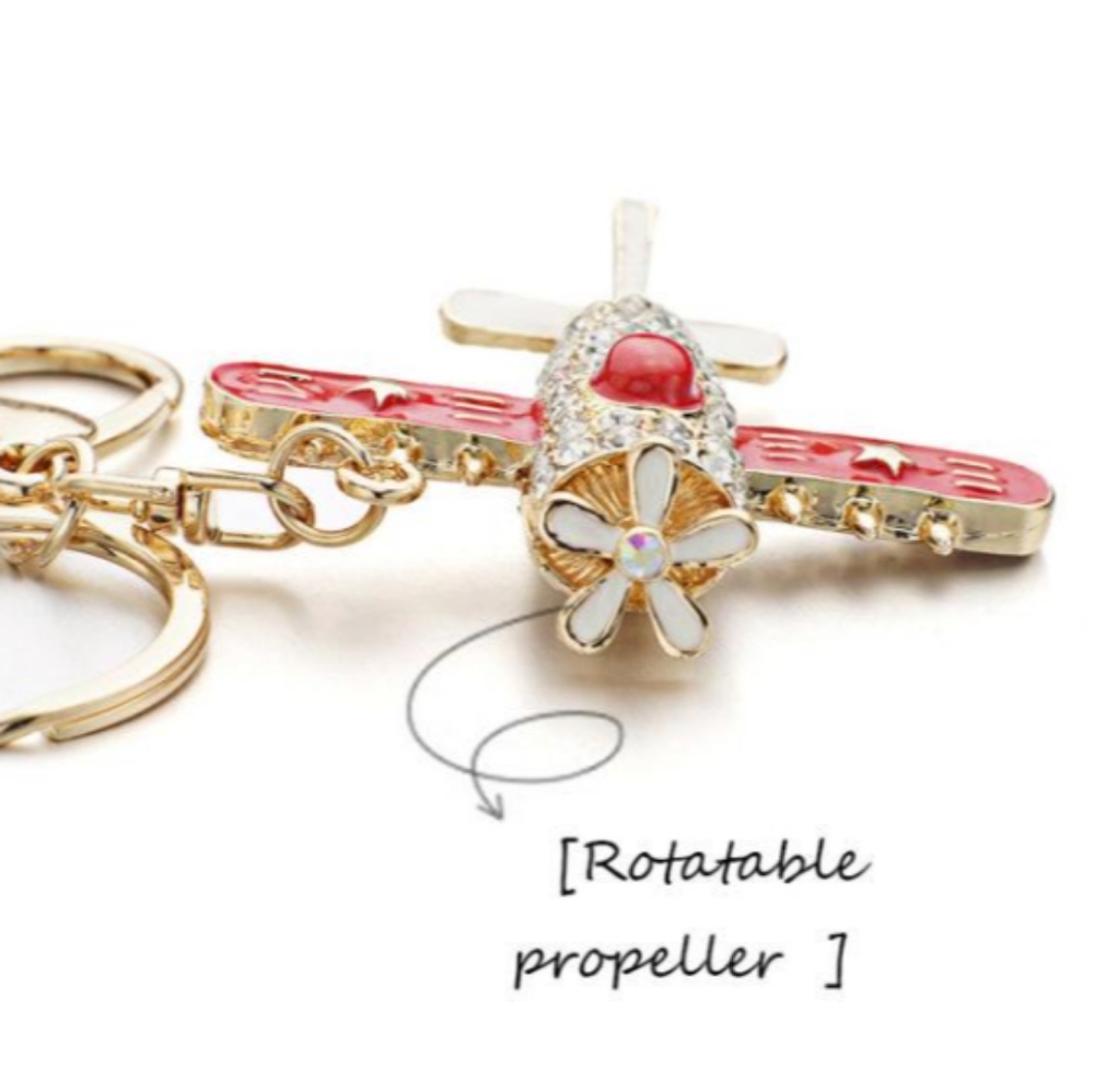 Airplane Bag Charm/Keychain Red - Picture 4 of 12